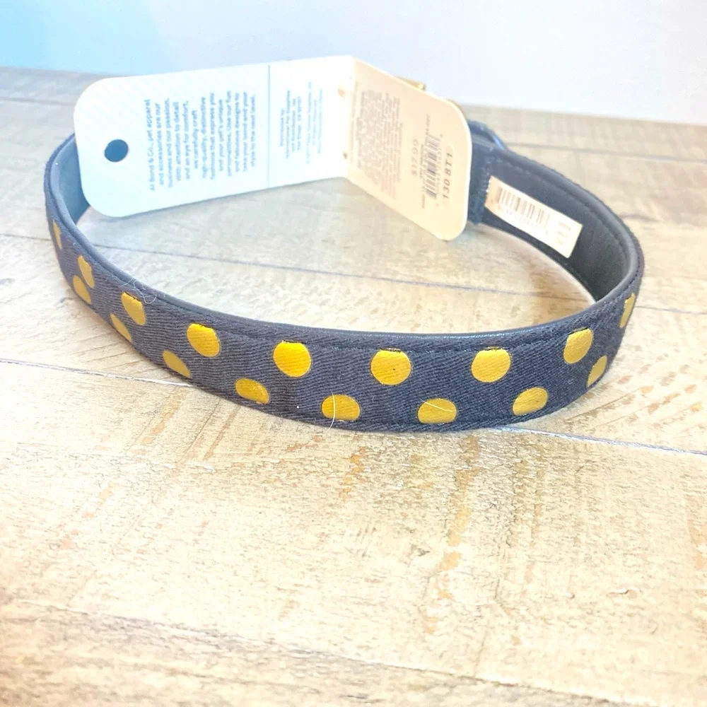Bond & Co NWT Black and Gold Dog Collar with Polka Dot Design L/XL Pet Lovers